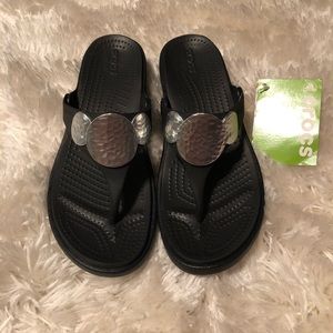 Crocs Sanrah Embellished Wedge Flip Sandal-NWT 8W
